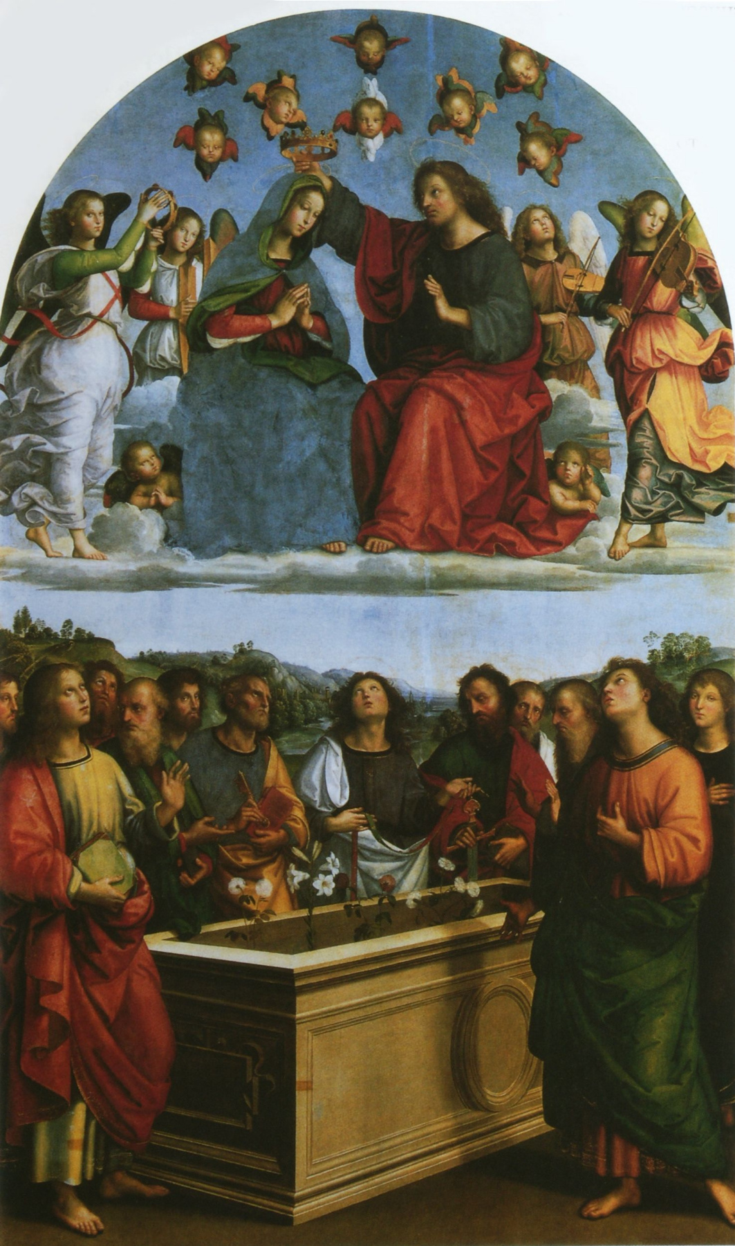 Raphael Sanzio. The Coronation Of The Virgin. The Altar Of The Oddi. Predella