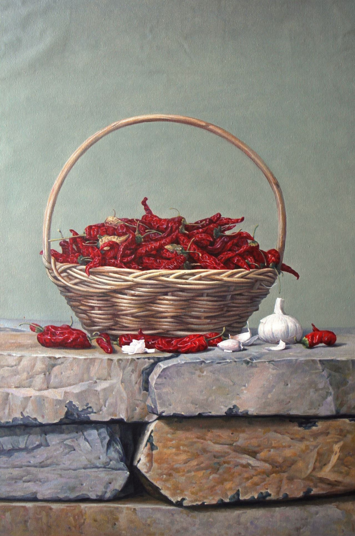 Savely Kamsky. Basket with hot peppers and garlic