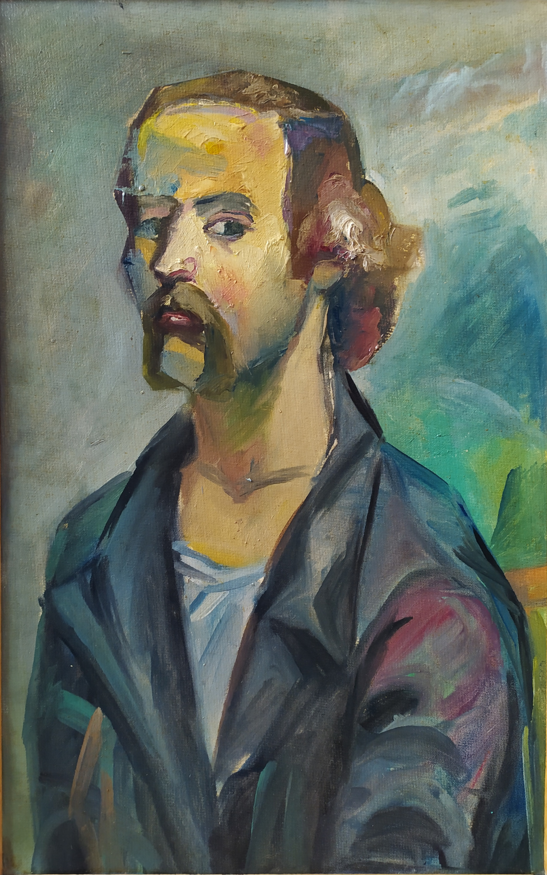 Sergey Aleksandrovich Blokhin. Self-portrait on a light background