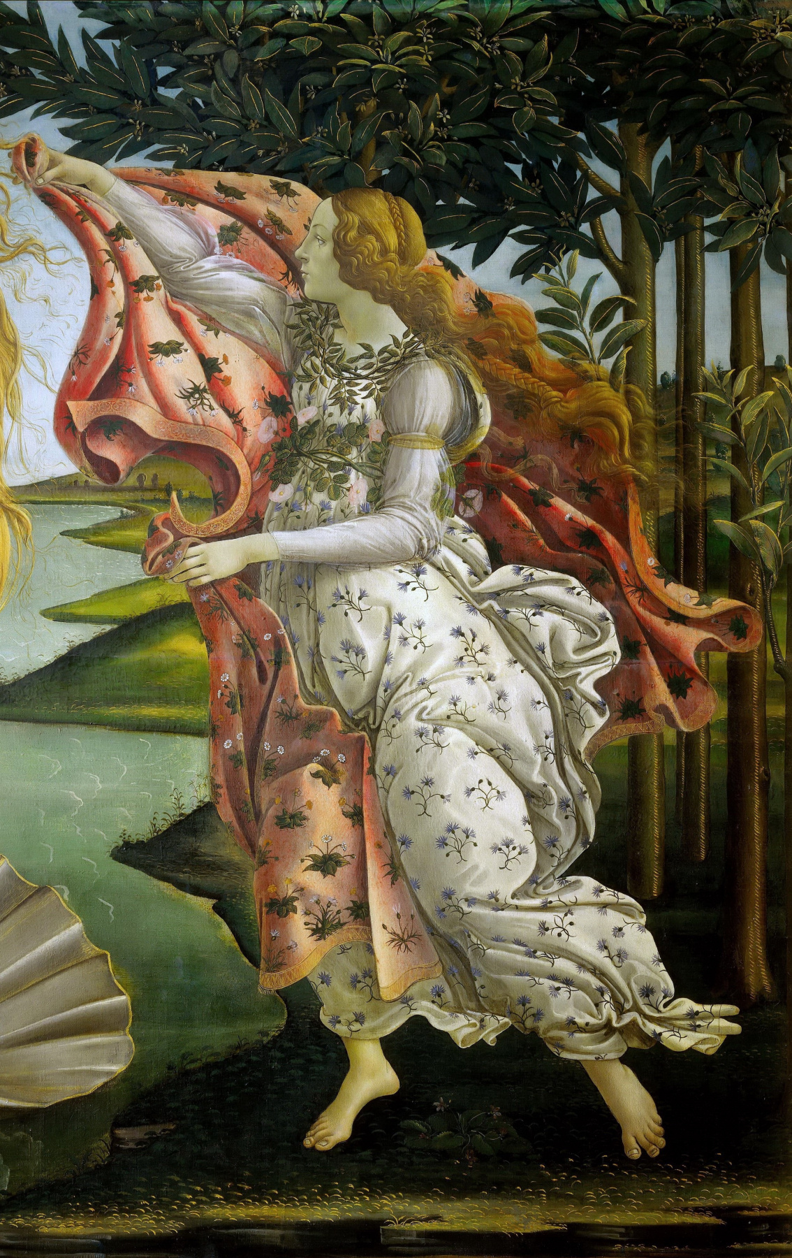 Sandro Botticelli. The birth of Venus (detail)