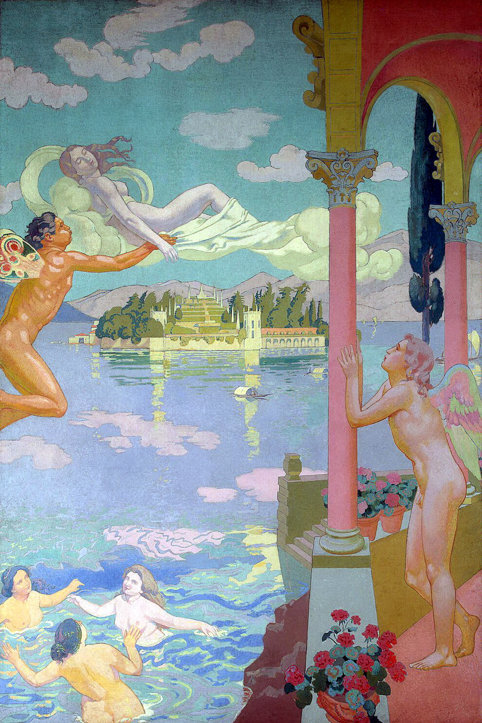 Maurice Denis. Zephyr transporting psyche to the island of Bliss
