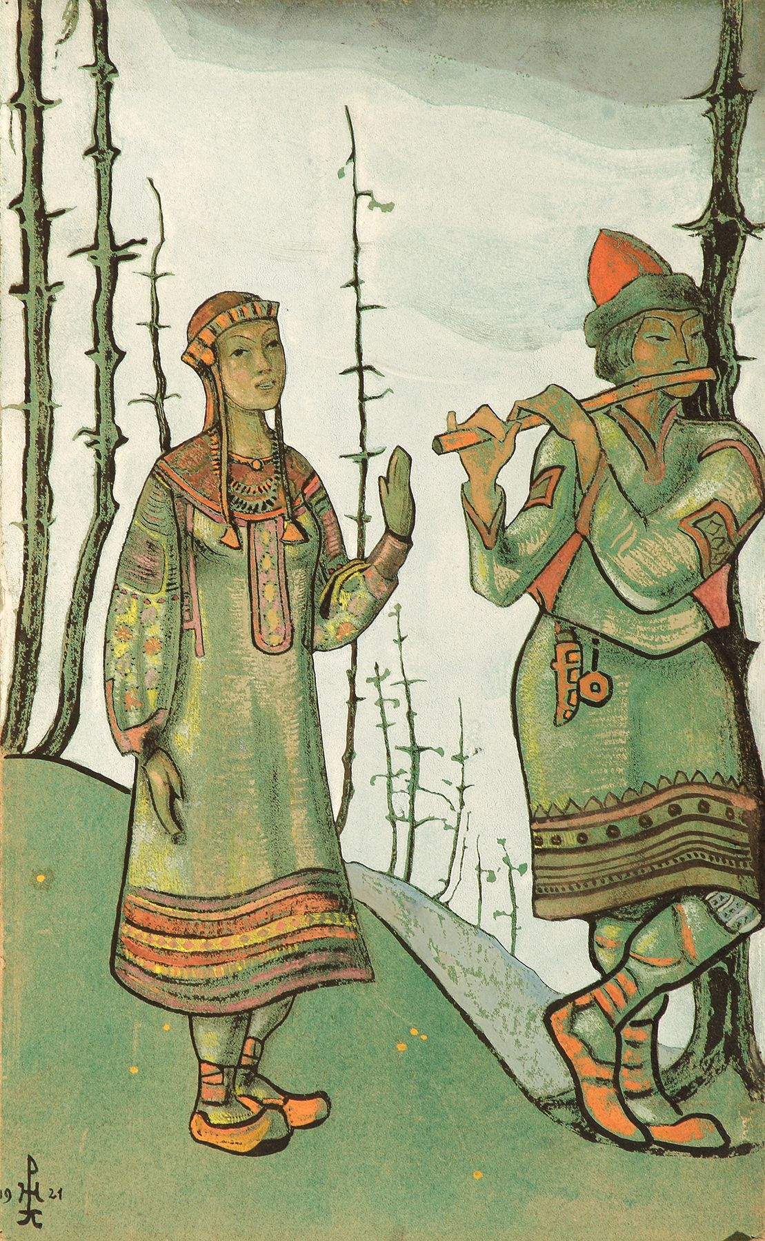 Nicholas Roerich. The snow maiden and LEL. Sketch for "the snow maiden" Opera by N.. Rimsky-Korsakov and the play A. N. Ostrovsky