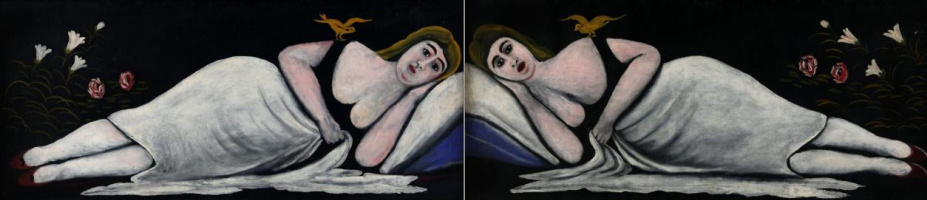 Niko Pirosmani (Pirosmanashvili). Ortachal Schönheiten (Diptychon)