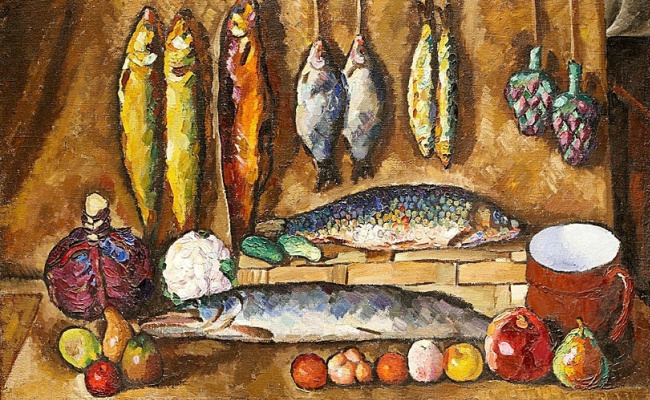 Активно использовали в своем творчестве «рыбную» тему художники начала XX века. Участники группы «Бу