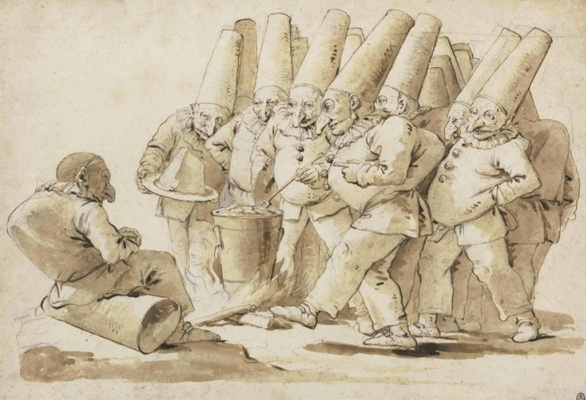 … and $ 542,500 for his black chalk drawing on paper Punchinelli Preparing a Meal of Gnocchi and Par … and $ 542,500 for his black chalk drawing on paper Punchinelli Preparing a Meal of Gnocchi and Par