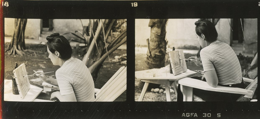 Carmen Herrera at work in Havana in 1941. Photograph: Jesse Loewenthal, courtesy of Carmen Herrera Carmen Herrera at work in Havana in 1941. Photograph: Jesse Loewenthal, courtesy of Carmen Herrera