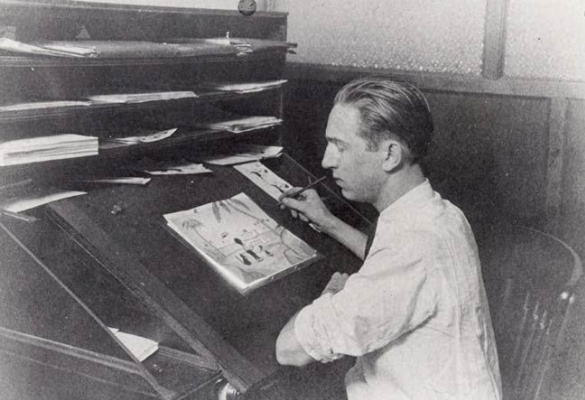 The American entrepreneur Walt Disney, the author of world famous animated characters, painted his f The American entrepreneur Walt Disney, the author of world famous animated characters, painted his f