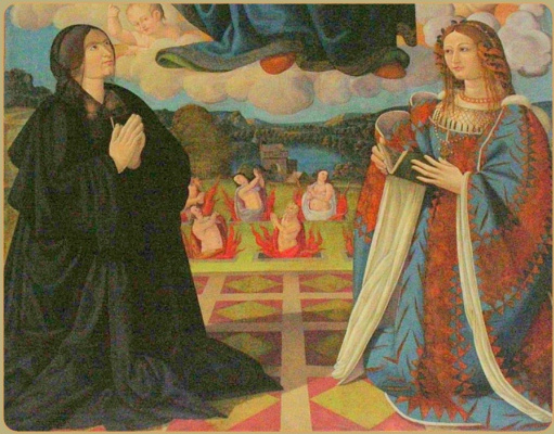 Constanza d'Ávalos and Vittoria Colonna. Fresco from the monastery of San Antonio on the island of I Constanza d'Ávalos and Vittoria Colonna. Fresco from the monastery of San Antonio on the island of I