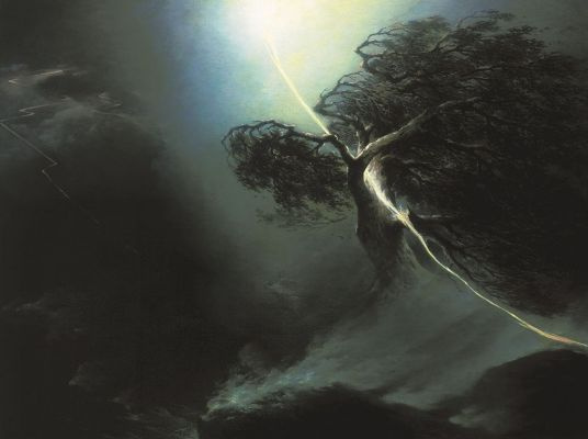Maxim Vorobiev (1787 — 1855) produced the painting the Oak Fractured by Lightning with the fantastic Maxim Vorobiev (1787 — 1855) produced the painting the Oak Fractured by Lightning with the fantastic
