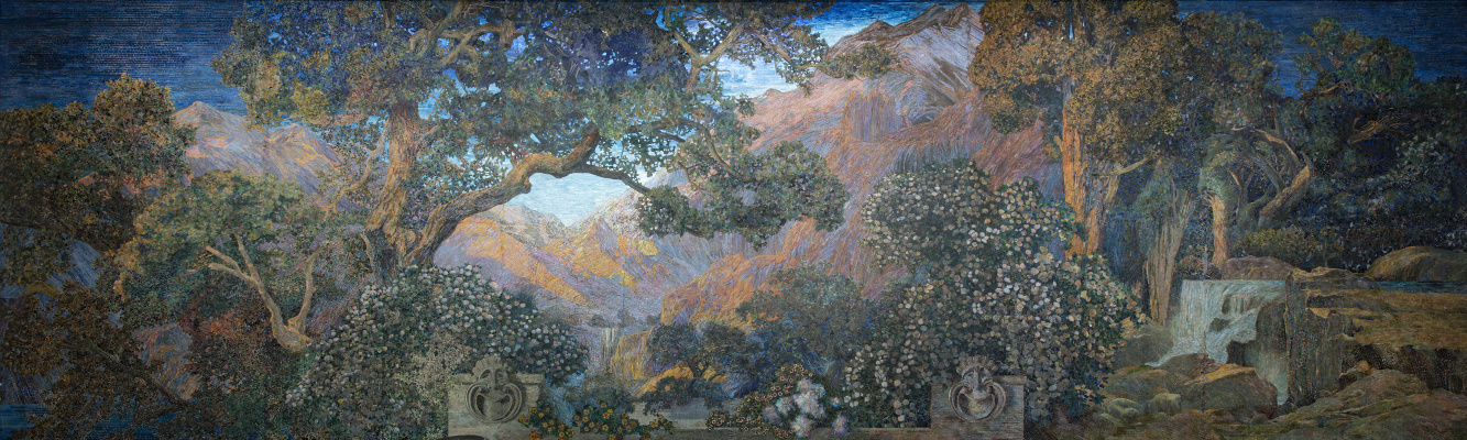 Фреска «Сад Мечты», 1916. Мастерская Тиффани. Мозаика из стекла. Собрание Пенсильванской Академии ис Фреска «Сад Мечты», 1916. Мастерская Тиффани. Мозаика из стекла. Собрание Пенсильванской Академии ис