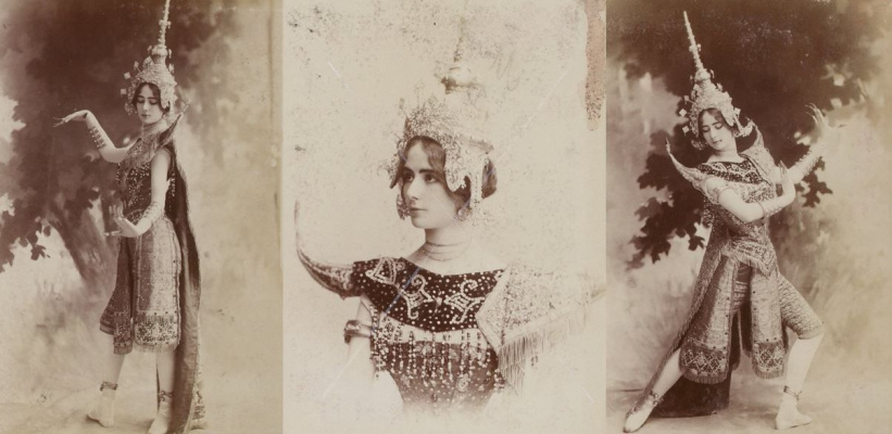 Cléo de Mérode performing a Cambodian dance at the 1900 Paris World Exposition Cléo de Mérode performing a Cambodian dance at the 1900 Paris World Exposition