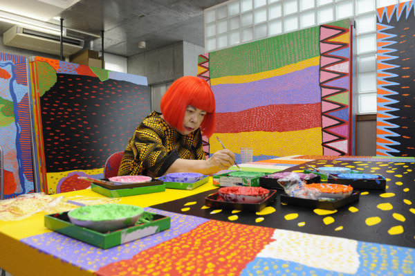 Kusama at her studio, 2015. Photo: Copyright Yayoi Kusama Studios Inc. Kusama at her studio, 2015. Photo: Copyright Yayoi Kusama Studios Inc.