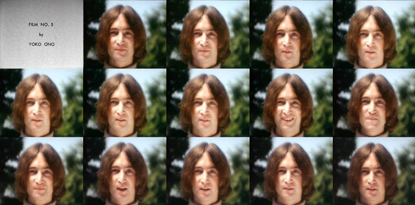 Still from Film No. 5 by Yoko Ono, ‘SMILE' starring John Lennon. Photo credit facebook.com/yokoonopa Still from Film No. 5 by Yoko Ono, ‘SMILE' starring John Lennon. Photo credit facebook.com/yokoonopa