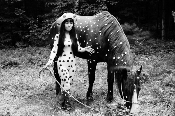 Left: Yayoi Kusama, ‘Obliterate the Horse by Polka-Dots' or ‘Horse Play in Woodstock.' Happening, Ci Left: Yayoi Kusama, ‘Obliterate the Horse by Polka-Dots' or ‘Horse Play in Woodstock.' Happening, Ci