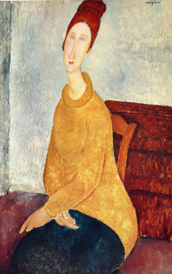 Amedeo Modigliani. Portrait of Jeanne hébuterne in yellow sweater