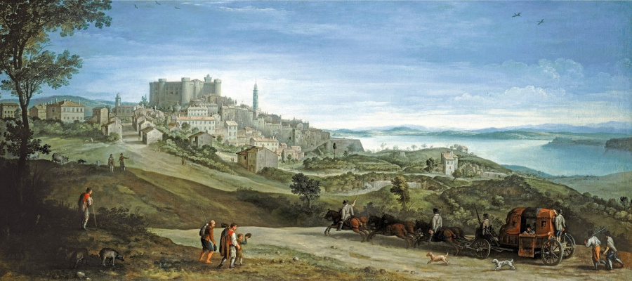 Paul Brill. View Of Bracciano. 1620-e