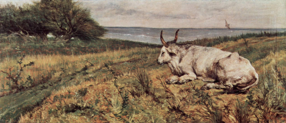 Giovanni Fattori. Lying cow