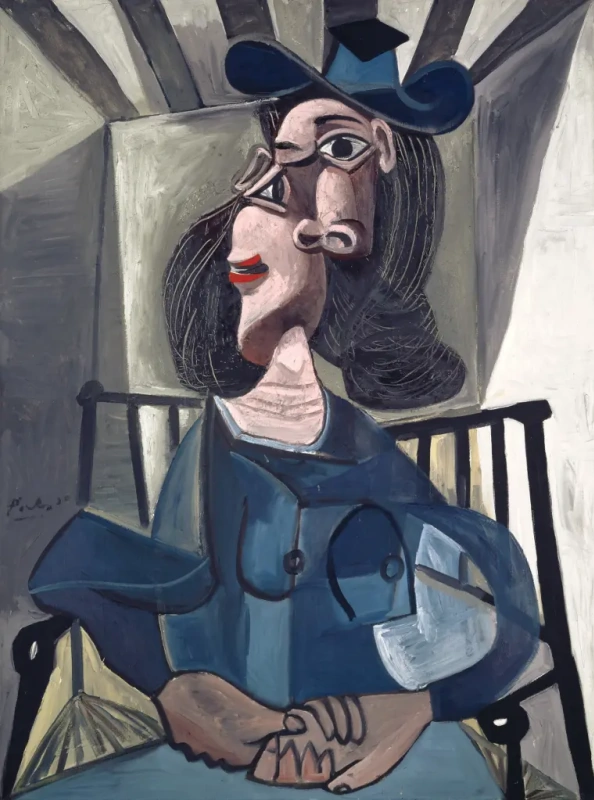 Пабло Пикассо. Девушка в шляпе, сидящая в кресле