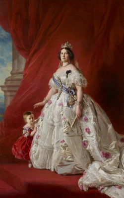 Franz Xaver Winterhalter. La regina di Spagna Isabella II con sua figlia Isabella, principessa delle Asturie