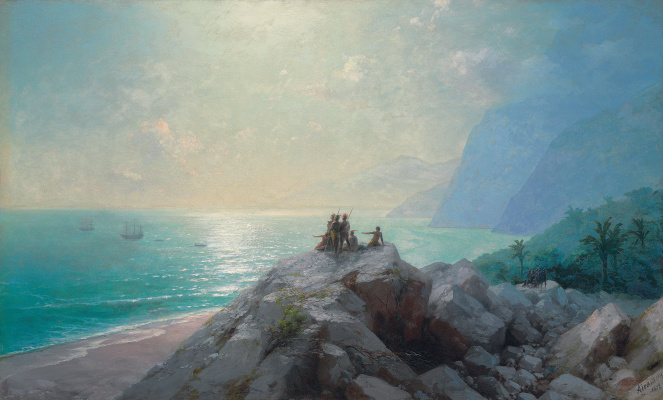 Ivan Aivazovsky. The arrival of the Columbus flotilla to the shores of America