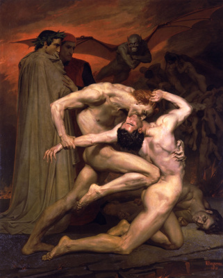 William-Adolphe Bouguereau. Dante e Virgilio all'inferno