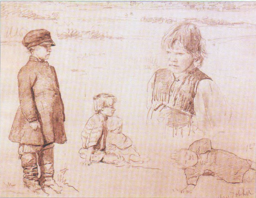 Valentin Aleksandrovich Serov. Sketches of peasant children. Abramtsevo