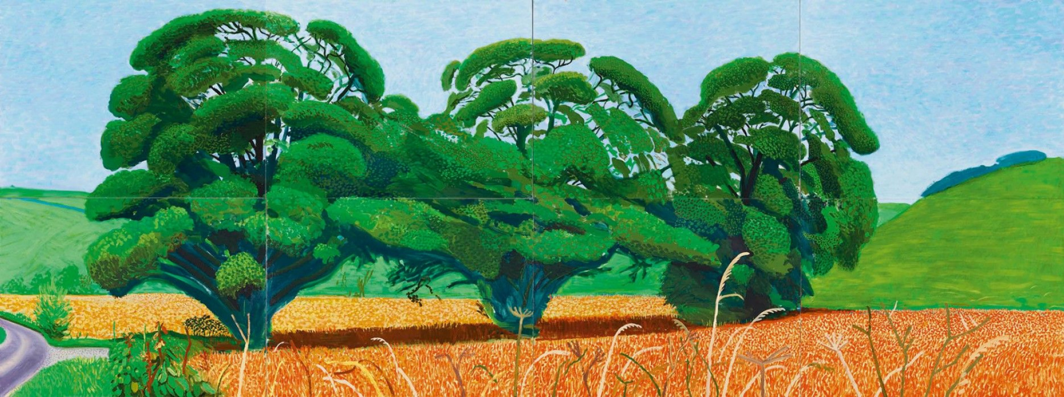 Three trees near Mixingale, spring, 2007 by David Hockney: History