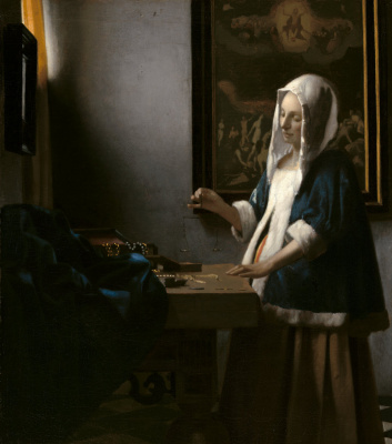 Jan Vermeer. Woman with scales