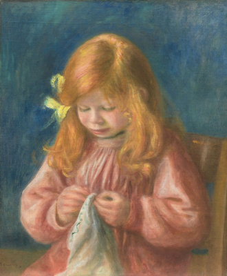 Pierre-Auguste Renoir. Jean Renoir sewing