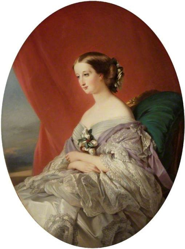Empress Eugenie (Eugenie de Montijo) on the throne, 1862, 146×229 cm by  Franz Xaver Winterhalter: History, Analysis & Facts
