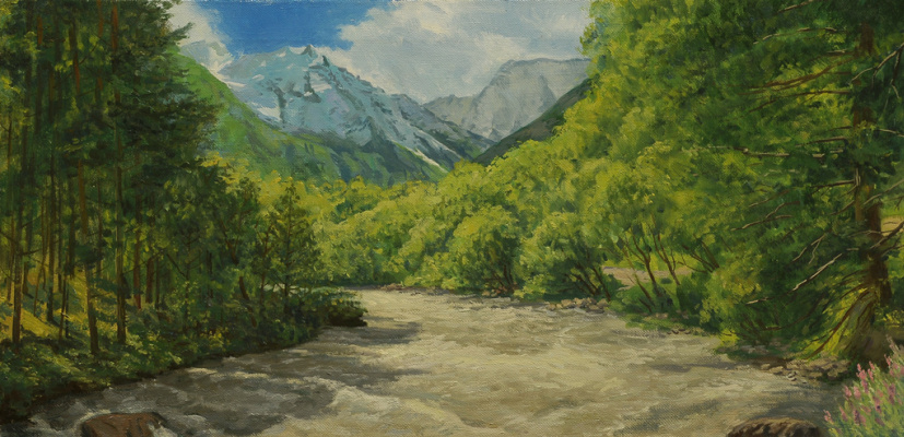 Сергей Григорьевич Коваль. "the river Baksan" Elbrus H. M.