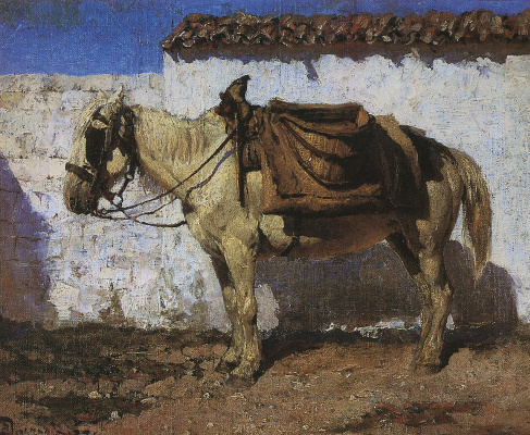 Vasily Dmitrievich Polenov. Cavallo bianco Normandia