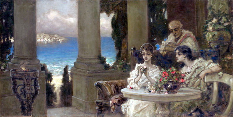 Wilhelm Kotarbinsky. On the terrace