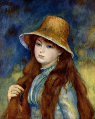 Pierre-Auguste Renoir. Girl in straw hat