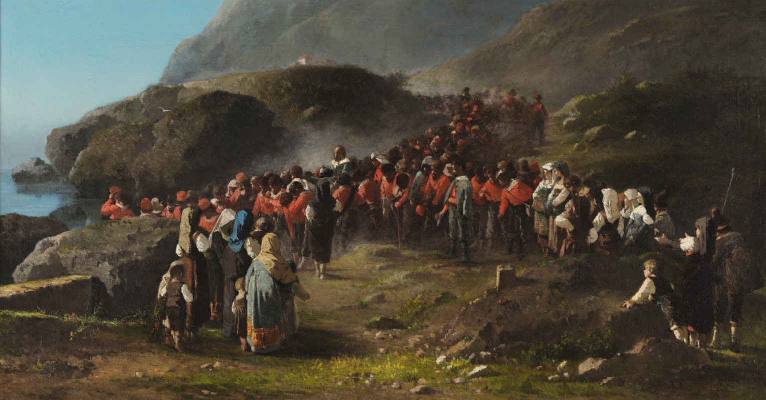 Garibaldi wounded at the Aspromonte 1861 by Michele Pietro