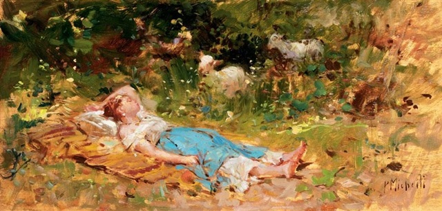 Francesco Paolo Michetti. Sleeping shepherdess