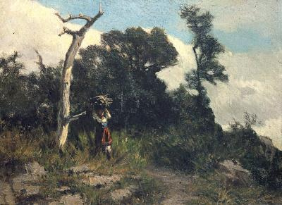 Michele Pietro Cammarano. Landscape with figure