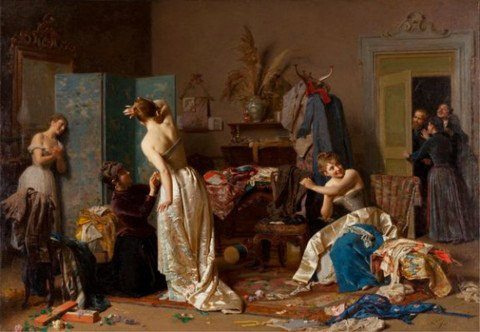 Napoleone Nani. The unexpected guests in the booth room (original title unknown)