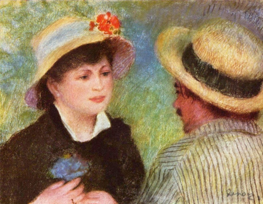 Pierre-Auguste Renoir. Straw hats ( Aline Charigot and Auguste Renoir)