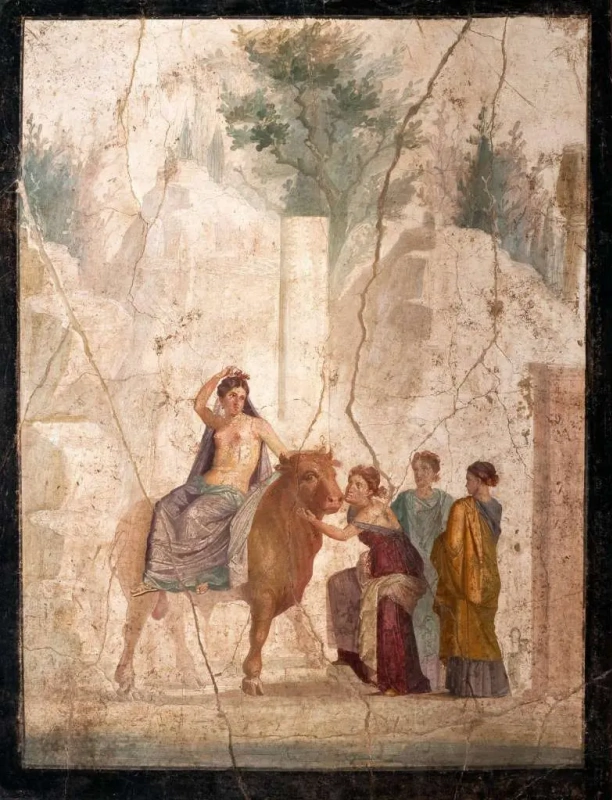 Шедевры  неизвестных художников. Похищение Европы (Европа на быке). Помпейская фреска