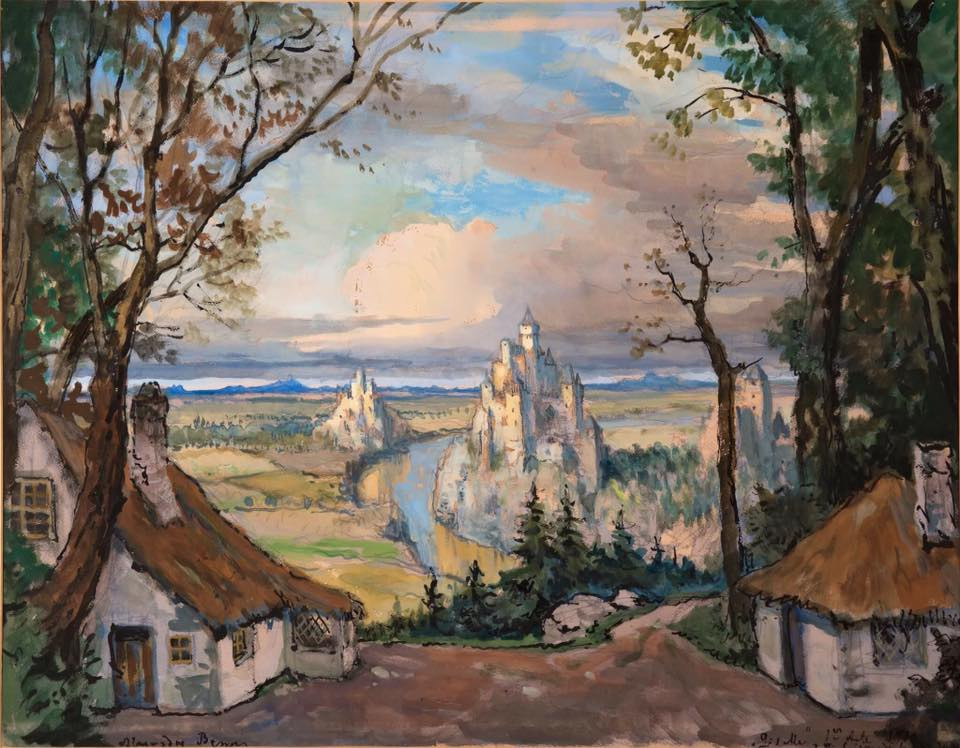 Александр Бенуа. Декорации к I акту балета «Жизель». 1910 Александр Бенуа. Декорации к I акту балета «Жизель». 1910