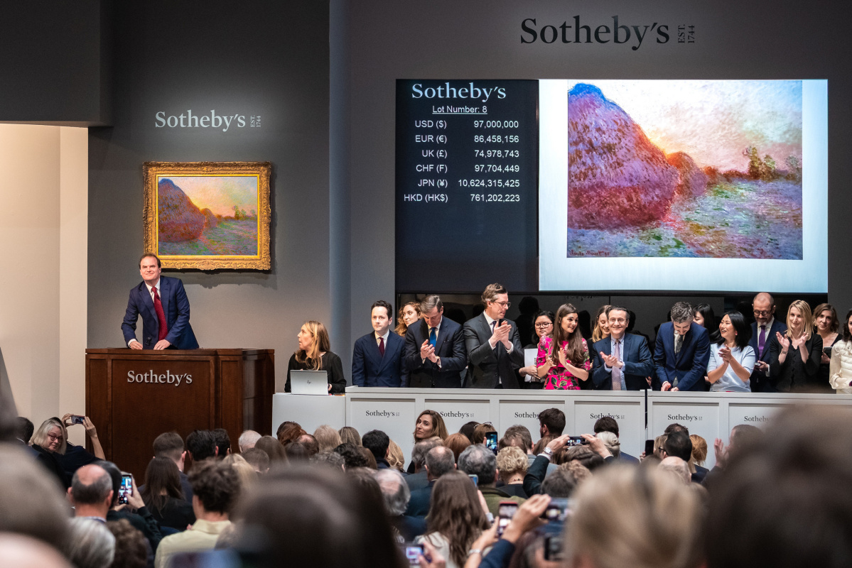 Claude Monet, Meules, 1890. Sold for $110.7 million, an artist record.
Sotheby’s. Claude Monet, Meules, 1890. Sold for $110.7 million, an artist record.
Sotheby’s.