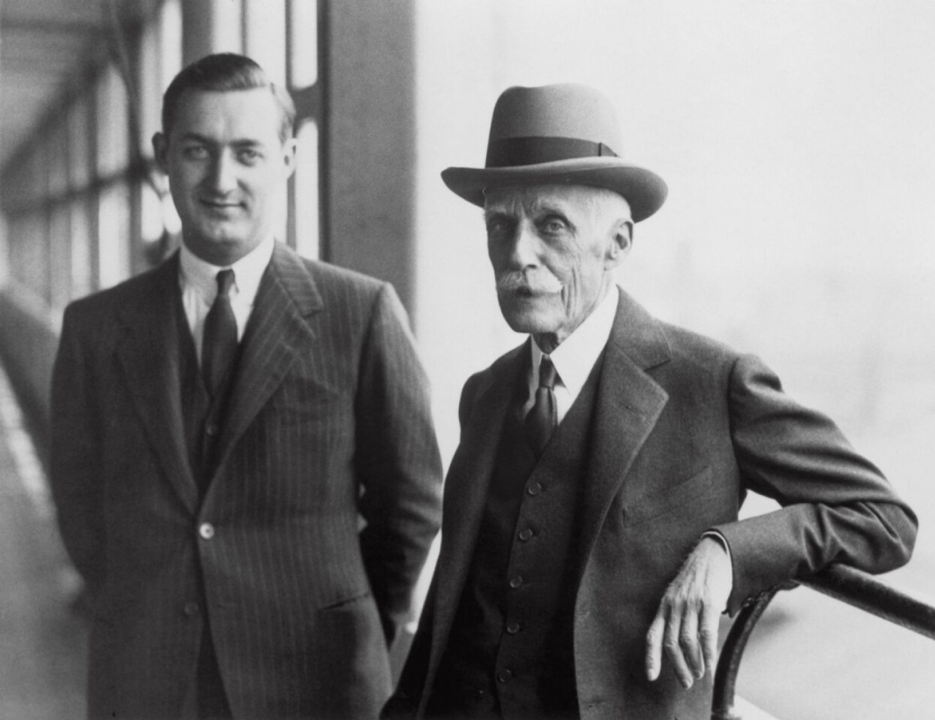 Andrew Mellon with his son, Paul, onboard a ship in 1932. Andrew Mellon with his son, Paul, onboard a ship in 1932.
