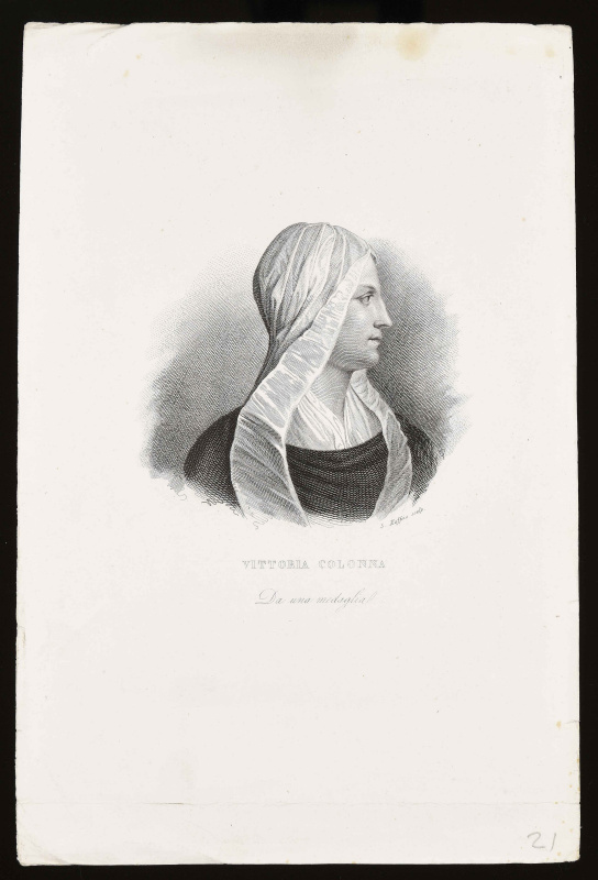 Vittoria Colonna, 1837 by Antonio Locatelli.
There is evidence that Vittoria actively participated i