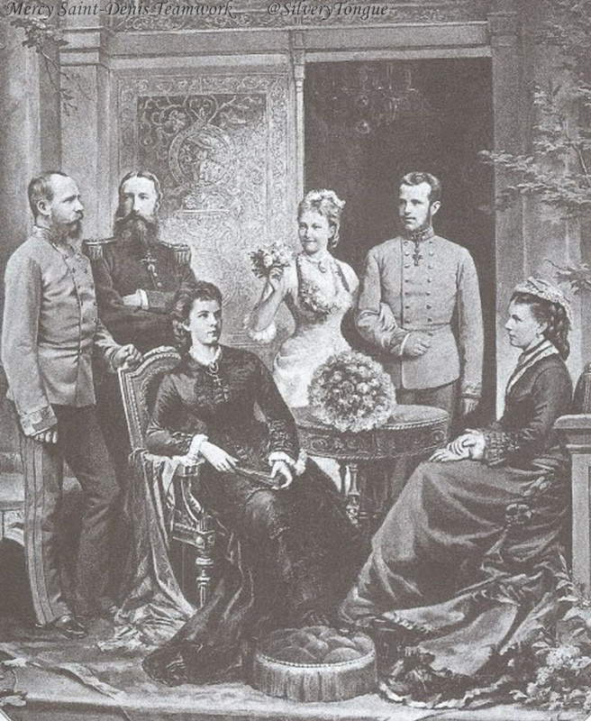 Franz Joseph I with his wife Elizabeth, his son Rudolph, his daughter-in-law Stephanie and the royal