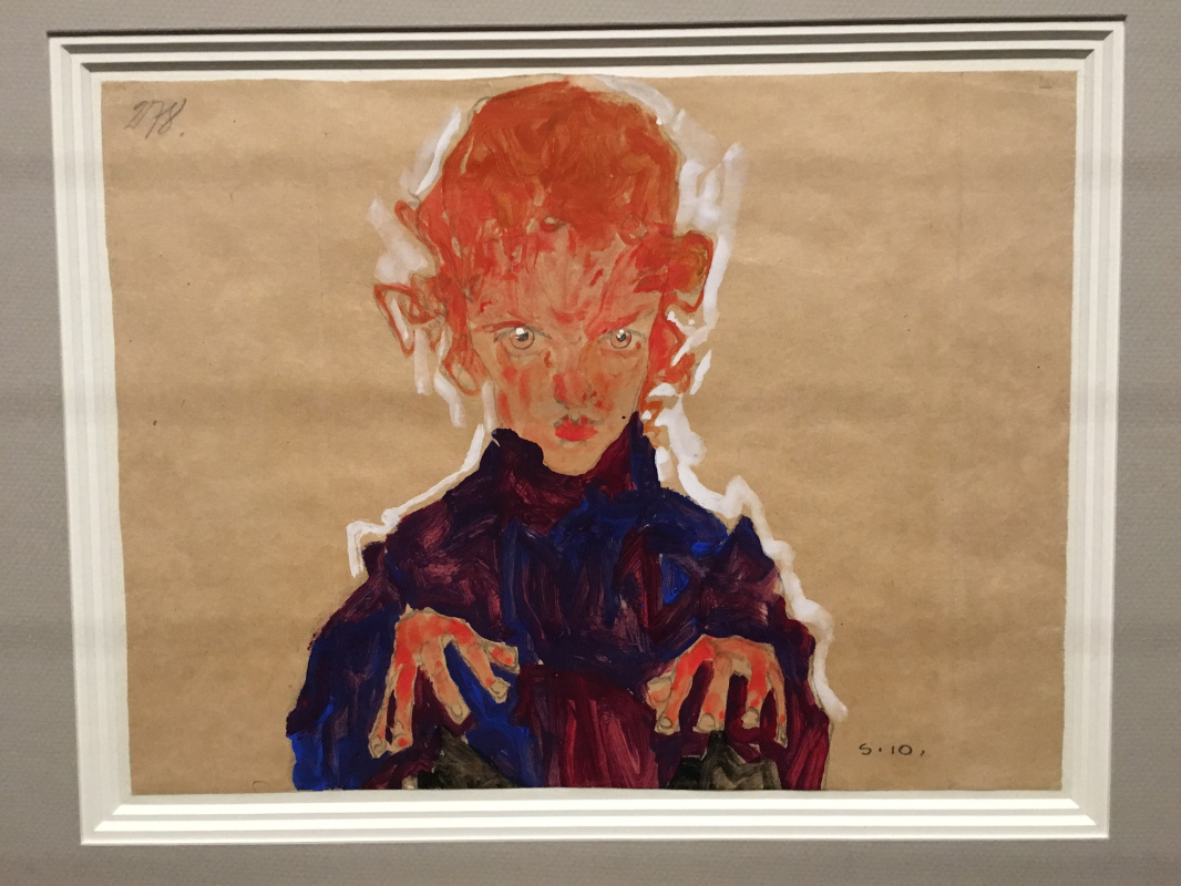 Egon Schiele, Brustbild eines rothaarigen Mädchens (Portrait of a Red-Haired Girl), 1910. Albertina Egon Schiele, Brustbild eines rothaarigen Mädchens (Portrait of a Red-Haired Girl), 1910. Albertina