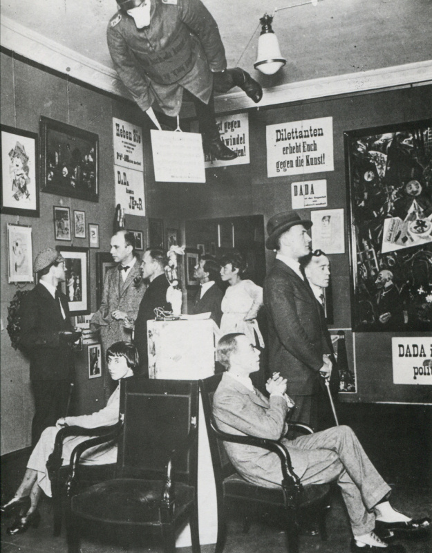 Opening of the first Dada International Exhibition at Dr. Burchard’s bookstore, Berlin, 1920. Photo: