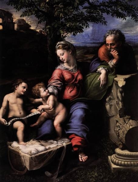 Maybe, Raphael depicting a powerful oak tree in his artwork the Holy Family under the oak (1518) kep Maybe, Raphael depicting a powerful oak tree in his artwork the Holy Family under the oak (1518) kep