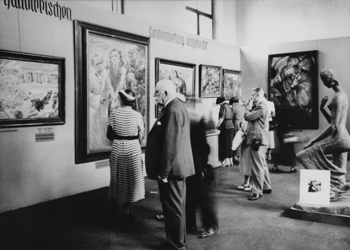 Paintings Ecce homo by Lovis Corinth and The Tower of Blue Horses by Franz Marc in the halls of the Paintings Ecce homo by Lovis Corinth and The Tower of Blue Horses by Franz Marc in the halls of the