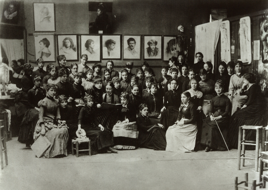 Женский класс Академии Жюлиана. Фото ок.1885 Женский класс Академии Жюлиана. Фото ок.1885